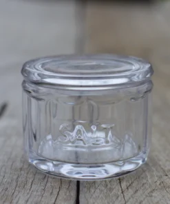 Scout House Homewares Glass Salt Jar With Wooden Scoop