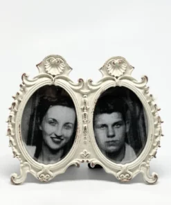 Scout House Vintage Double Photo Frame - White