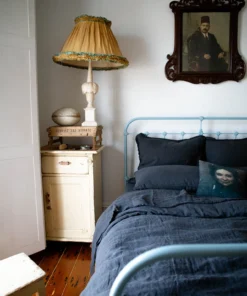 Scout House Textiles Scout Portuguese Linen Sheet Set- Queen - Charcoal