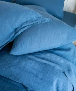 Scout House Textiles Scout Portuguese Linen Quilt Cover Set- King - Scout Blue 11 Scout House Textiles Scout Portuguese Linen Quilt Cover Set- King - Scout Blue