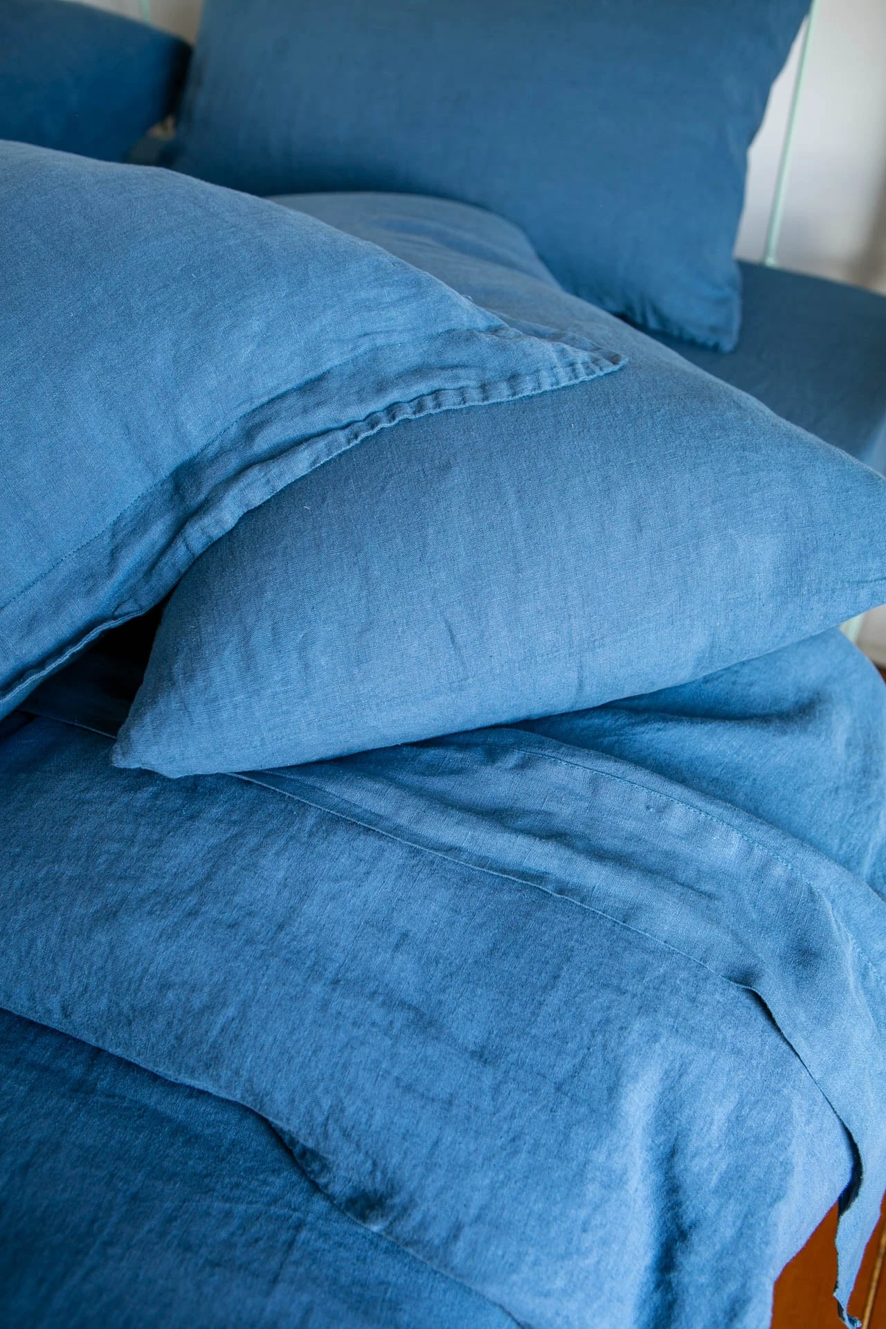 Scout House Textiles Scout Portuguese Linen Quilt Cover Set- King - Scout Blue 7 Scout House Textiles Scout Portuguese Linen Quilt Cover Set- King - Scout Blue