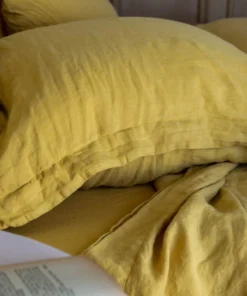 Scout House Scout Portuguese Linen Quilt Cover Set- King - Mustard