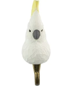 Scout House Hand Carved Wooden Wall Hook - Cockatoo