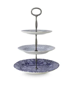 Burleigh UK- Blue Pheasant/ Calico/ Felicity- 3 Tiered Cake Stand