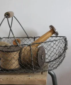 Scout Vintage French Galvanised Wire Fruit Vegetable Egg Basket