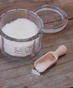 Scout House Homewares Glass Salt Jar With Wooden Scoop 8 Scout House Homewares Glass Salt Jar With Wooden Scoop