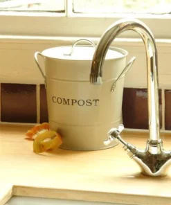 Scout Enamel Compost Bucket Ivory Homewares