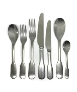 Scout House Calais 7 Piece Cutlery Set For One - Vintage Satin Finish - Stainless Steel
