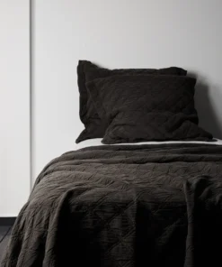 Scout Textiles Portier Cotton Coverlet- Noir