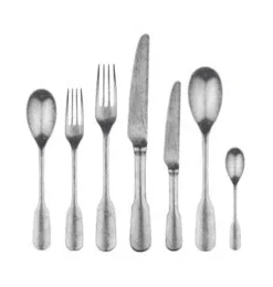 Scout House Calais 42 Piece Cutlery Set For Six - Vintage Satin Finish - Stainless Steel