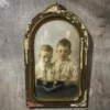 Scout House Gifts Original Victorian Era Convex Glass Framed Hand Coloured Glass Photo