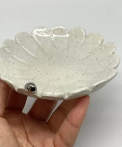 Bridget Bodenham - White Flower Dish Silver Pearl Gifts
