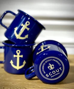 Scout House SCOUT Enamel Mug 350mls - Blue With Anchor Homewares