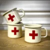 Scout House SCOUT Enamel Mug 350mls - Cream With Red Cross Homewares 2 Scout House SCOUT Enamel Mug 350mls - Cream With Red Cross Homewares