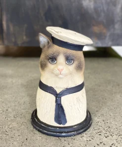 Scout Nostalgic European Wooden Cat Sailor With Secret Drawer Gifts