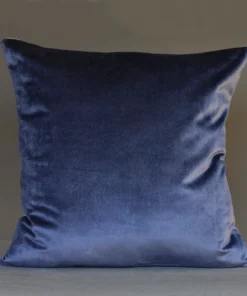 Iosis France Iosis French Velvet Berlingot Cushion In Blue Nuit 45cm