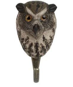 Scout House Hand Carved Wooden Wall Hook - Eagle Owl Gifts