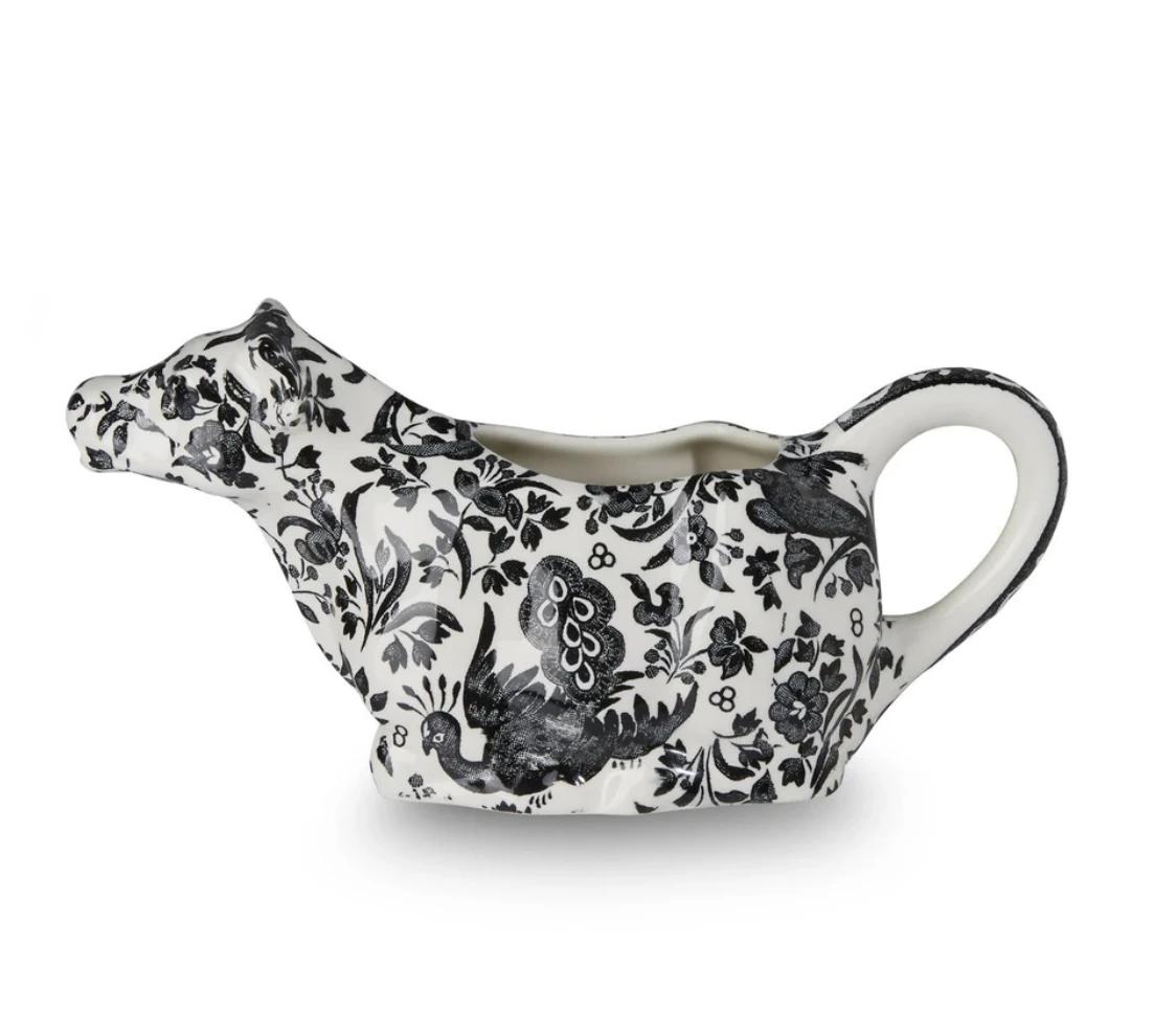 Kitchenware Burleigh UK Black Regal Peacock - Cow Creamer 3 Kitchenware Burleigh UK Black Regal Peacock - Cow Creamer