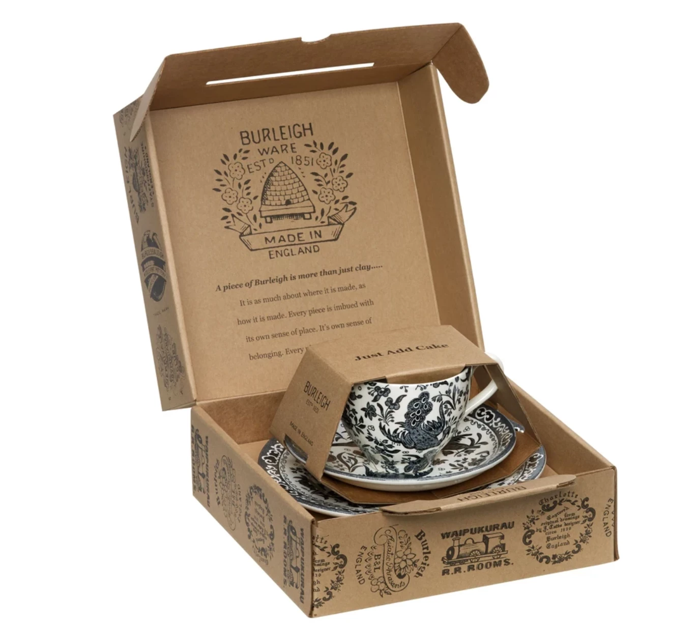 Burleigh UK Black Regal Peacock - Three Piece Breakfast Set Kitchenware 3 Burleigh UK Black Regal Peacock - Three Piece Breakfast Set Kitchenware