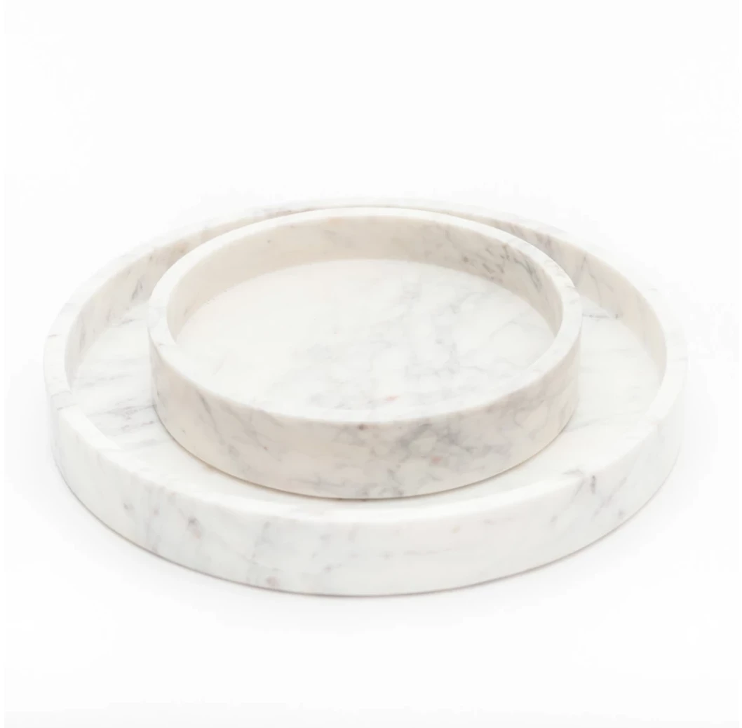 Marble Basic Round Roman Tray - Large Gifts 4 Marble Basic Round Roman Tray - Large Gifts