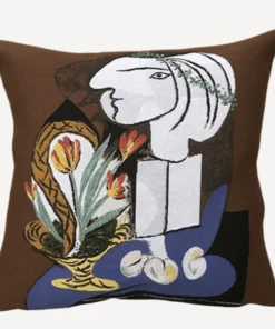Jules Pansu Gifts Pablo Picasso- Nature Morte Aux Tulipes Cushion - 45 X 45