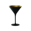 Scout Gifts Martini Glass- European Made- Lausitz- Black And Gold Set Of Six