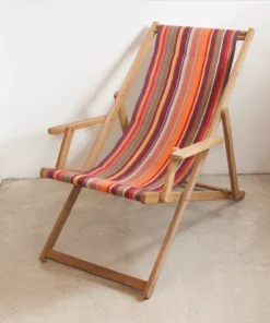 Scout Furniture Deck Chair With Arms - St. Vincent Rouge - With Cushion
