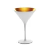 Scout Martini Glass- European Made- Lausitz- White And Gold 2 Scout Martini Glass- European Made- Lausitz- White And Gold