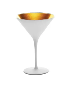 Scout Martini Glass- European Made- Lausitz- White And Gold