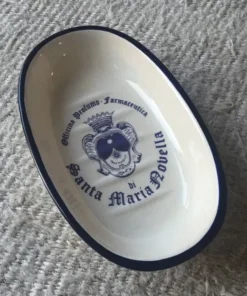 Santa Maria Novella Ceramic Soap Holder With Navy Decal