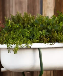 Scout House Vintage European Enamel Bath In Stand