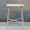 Scout House Vintage Ukraine Army Stool With Renewed Plywood Top