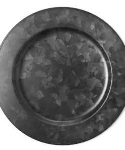 Chef Inox Galvanised Black Round Plate Wide Rim Black – 280mm