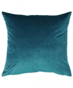 Iosis France Iosis French Velvet Berlingot Cushion In Peacock Blue 45cm