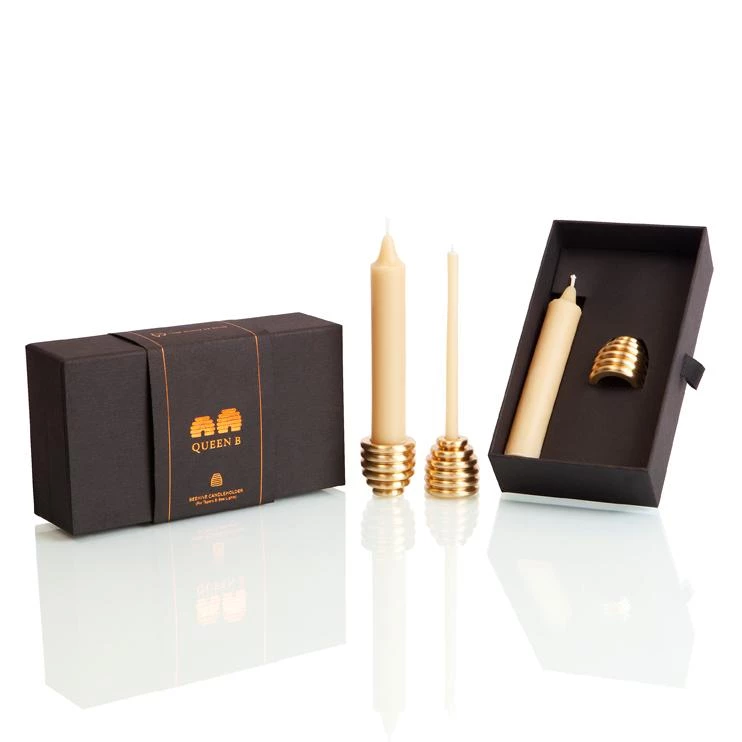 Scout Queen B - Solid Brass Reversible Beehive Candle Holder 3 Scout Queen B - Solid Brass Reversible Beehive Candle Holder