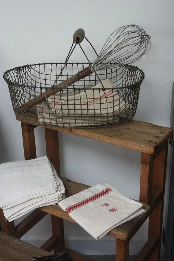 Scout Vintage French Galvanised Wire Fruit Vegetable Egg Basket 3 Scout Vintage French Galvanised Wire Fruit Vegetable Egg Basket