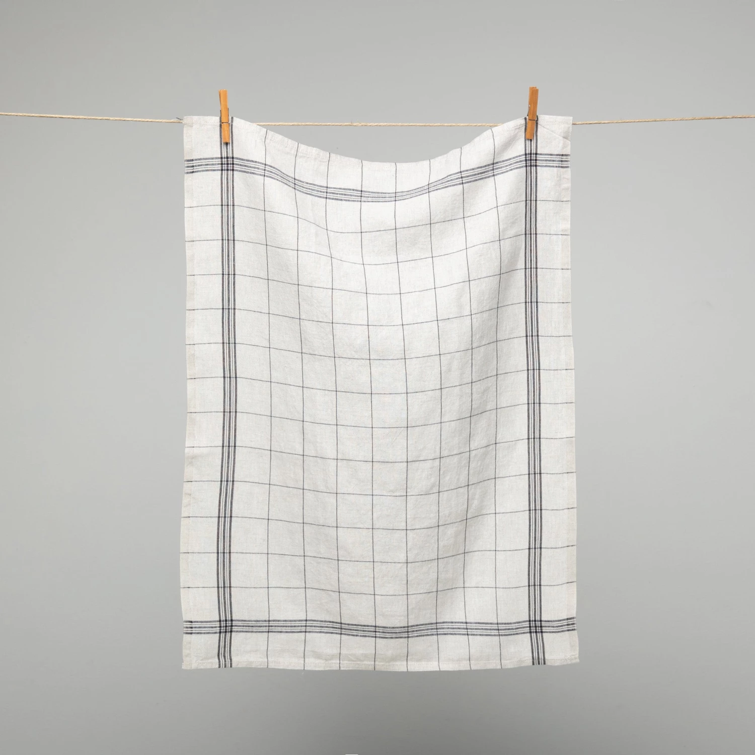 French 100% Linen Tea Towel Natural With Black Graph Check By Charvet Editions Homewares 3 French 100% Linen Tea Towel Natural With Black Graph Check By Charvet Editions Homewares