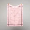 French 100% Linen Tea Towel Lemonade Pink With Black Graph Check By Charvet Editions