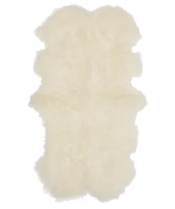 Scout House Mongolian Sheepskin Floor Rug - White